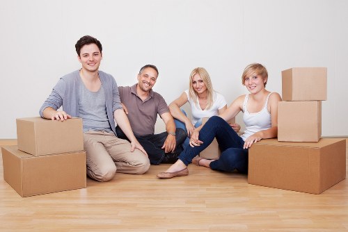 Removal van and packed boxes ready for a local move in West Wickham